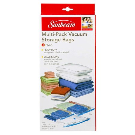 HDS TRADING Plastic Vacuum Storage Bags, 3PK ZOR95926